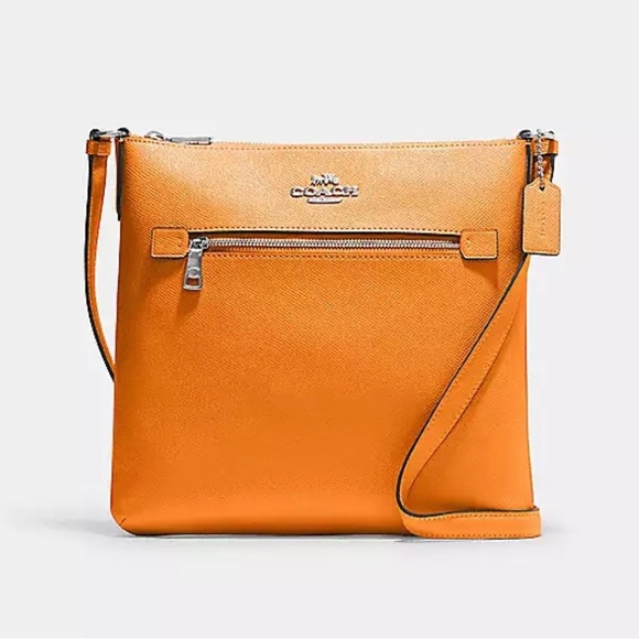 Coach Handbags - NWT Coach Rowan File Leather Crossbody Purse Bag in Bright Mandarin Orange C1556